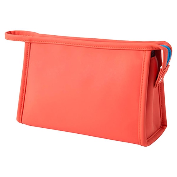 Bärbar kosmetisk väska - Hand kosmetisk väska med stort förvaringsutrymme - Pu-material orange