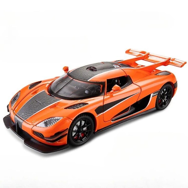 1/24 Urheiluautomalli Koenigsegg One Alloy Diecast Supercar Leluovi CAN avata Vedä takaisin Koristekokoelma Pojan syntymäpäivälahjat Orange