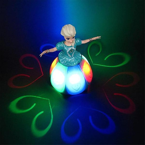 Barnas dansende prinsesse Lys musikk Elektrisk Universal Roterende Lys Blendende Danse Roterende Leker Style 2