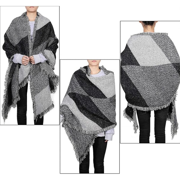 Vinterinnpakninger for kvinner, Wokkol Wrap Sjal, Sjal Skjerf for kvinner, Wrap Poncho