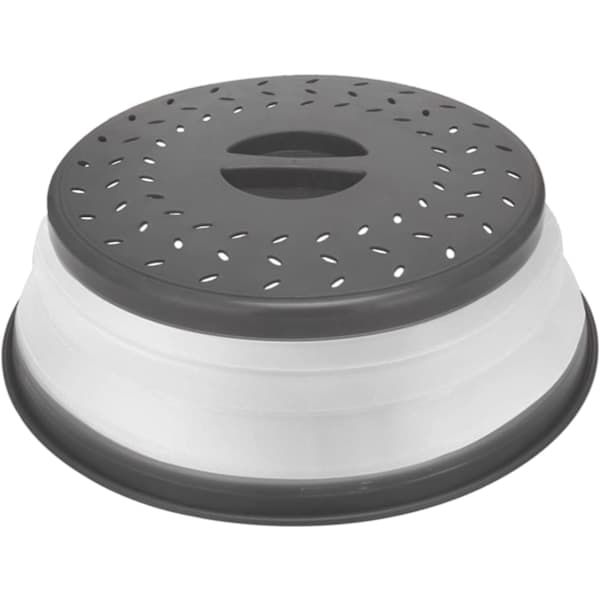 Vikbart mikrovågslock för mat Mikrovågsskydd med grepphandtag 26,7 cm Grå 1 st Grey 1pc