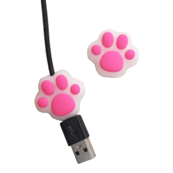 Universal USB Line Holder Kabelbeskyttelse Mobiltelefon Dekorativt tilbehør Pink