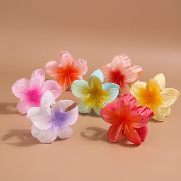 Blomsterhårklips, orkidé, krokodilleklips, bohemiske blomster
