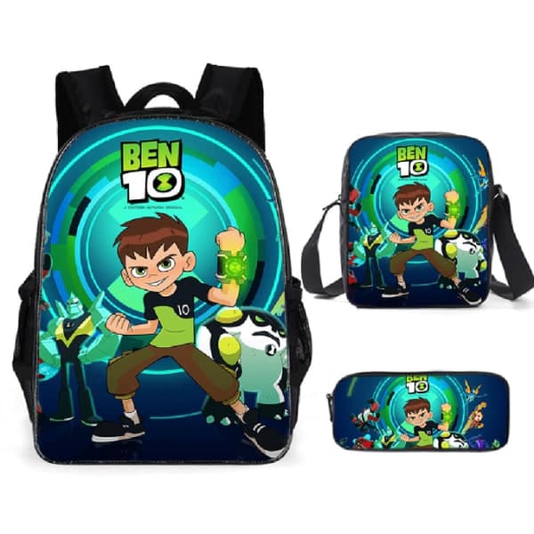 3 kpl 16\" Ben 10 -reppuja lapsille Vihreä 16\" Clear