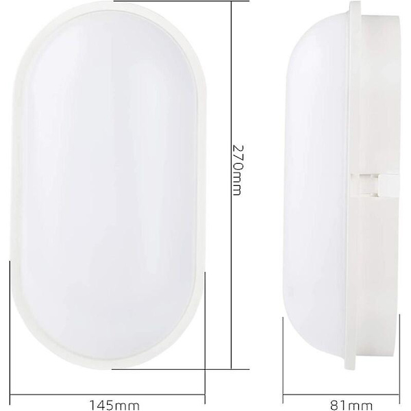 Elliptisk skottlampe taklampe vegglampe belysningsarmatur