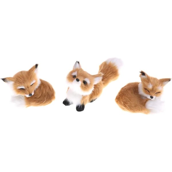 Wabjtam Simulering Brown Fox Leketøy Pels Huk Rev Modell Hjem Dekorasjon Dyr Verden Med Statiske Action Figurer (reve Toy)