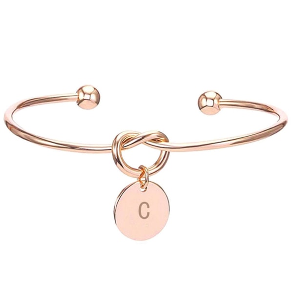 Mote Initial Smykker Initial Legering Brev Charm Armbånd Til Kvinner Brudepike Binde ROSE GOLD C