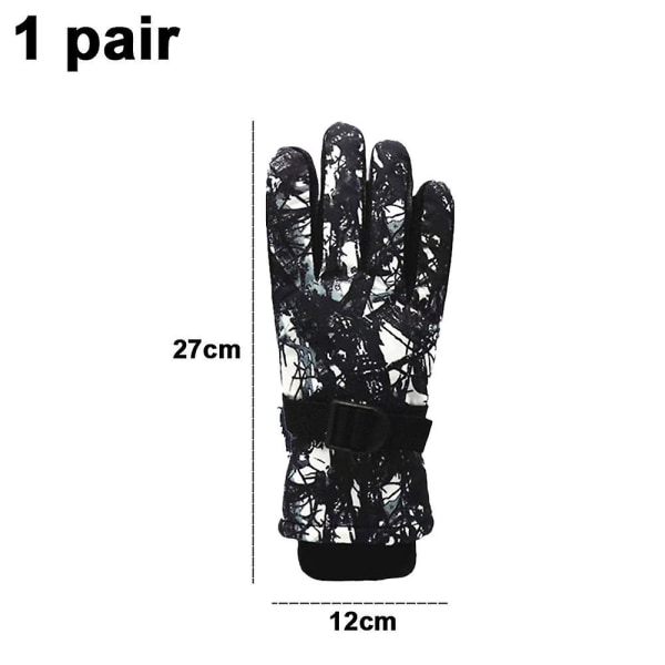 Vinter skidhandskar Vattentäta Vindtäta Snöhandskar Unisex Foder Varma handskar White