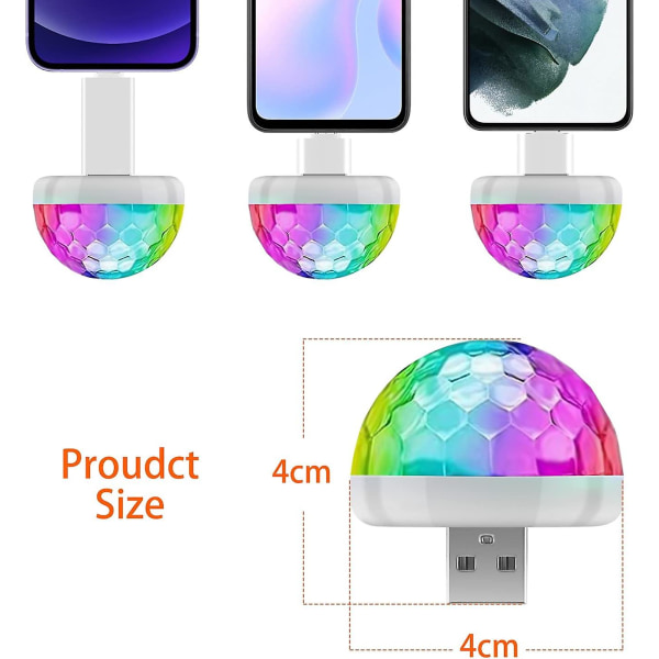 Mini Diskokule Lys Usb, Diskokule Led Party Lampe, Stemmestyrt, Diskotek Party Lys, Musikkstyrt Diskotek Lyseffekter, Diskotek Lys For Barn