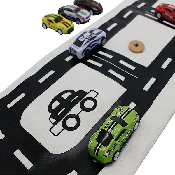 Leksaksförvaringsväska, 2 i 1 Barnbil Lekmatta Race Track Rug Barn Leksaksförvaringsväska Rullbar Bilbana Lekmatta För Barn Leksaker Lekhus Spel, 20 X 60cm