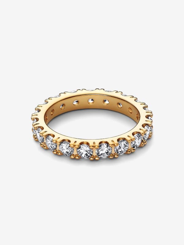 Pandora - Sparkling Row Eternity Ring - 14k guldbelægning Circumference: 58mm