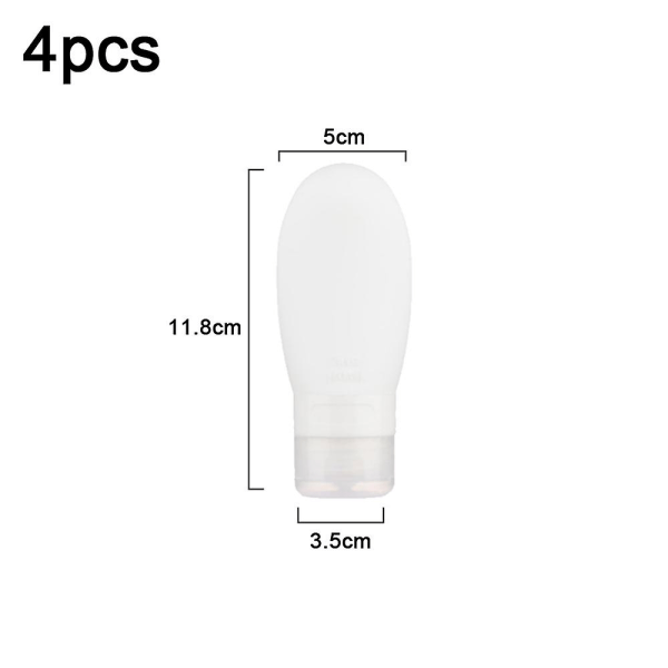 4 stk Silica Gel Sub-tapping, Portable Cosmetic Sub-tapping 60ml White