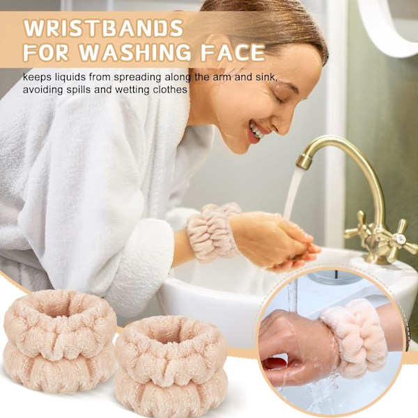 Ansiktsrengöringsband Spa Tvätt Ansiktsband Makeup Elastiskt Handledstvätt Band Absorberande Handduk Handledsstöd Handledsstöd