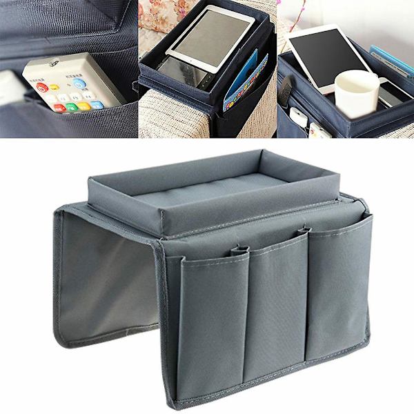 Multi-Pocket Sofa Armrest Hengepose Oppbevaringspose Telefon Fjernkontroll Organizer