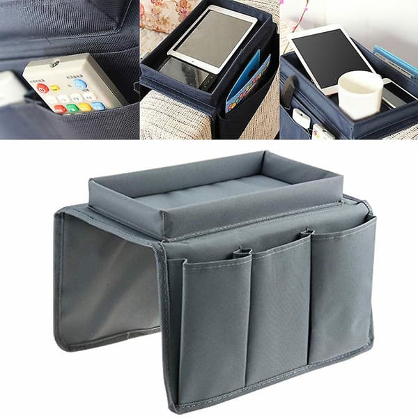 Multi-Pocket Soffa Armstöd Hängande Förvaringsväska Telefon Fjärrkontroll Organizer