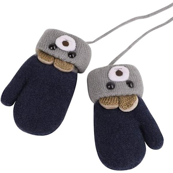 Toddler Magic Stretch Mittens Tykke Plysjforet, Vinter Baby Boys Girls Strikkede Hansker Varme Fluffy Full Finger Hansker Kaldt Vær Ski Hansker