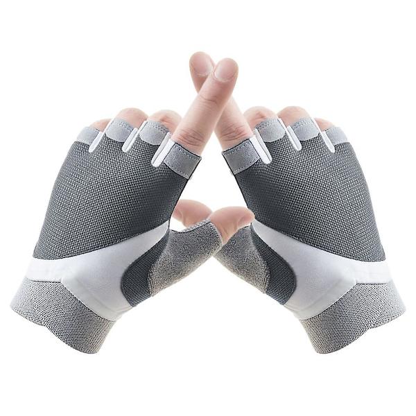 Hengittävät harjoituskäsineet, painonnostoon tarkoitetut sormettomat kuntosalikäsineet kaarevalla selkämyksellä 101 no label grey