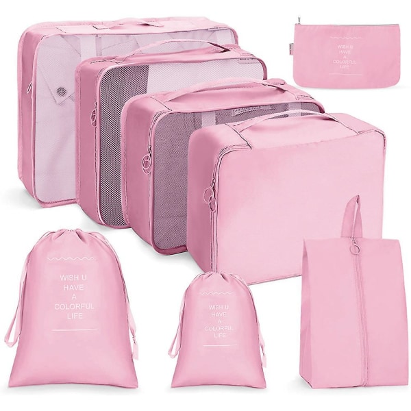 Pakkauskuutiot Matkatavaroiden pakkausjärjestäjät matkatarvikkeille Pink