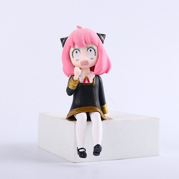 Japansk Populär Animefigur Spyfamily Anya Forger Q-Version Kawaii Sittande Flicka Transformerande Uttrycksdocka Pvc Ornament Gif B No box