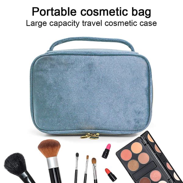 Makeup taske, rejse makeup organizer kosmetiske børste tasker Light blue