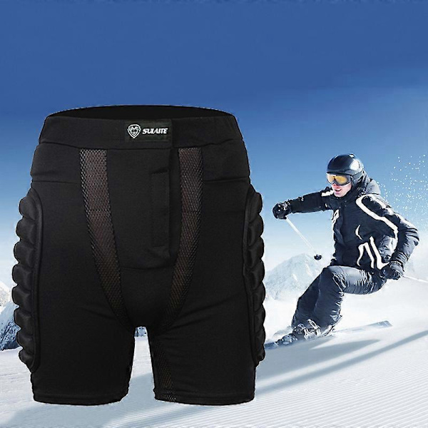 Rullskridsko Skidskydd Byxor Skateboard Åkning Isåkning Anti-fall Bottenkuddar Andningsbara Höft Skydd Byxor M