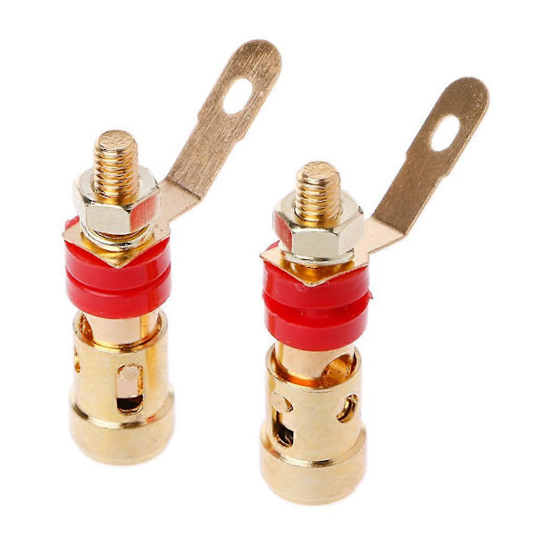 10 stk. messing højttaler bindepost fjederbelastet tryk subwoofer kurv terminal Red