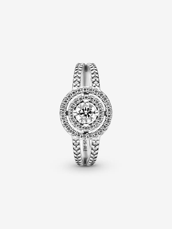 Pandora - Sparkling Double Halo Ring - Sterlingsølv Circumference: 50mm