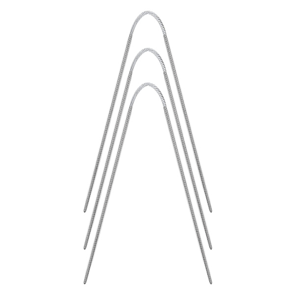 Flexibla dubbla stickade stickor set med 3 metall korta stickade stickor 21 cm fasta dubbla stickade stickor 2mm