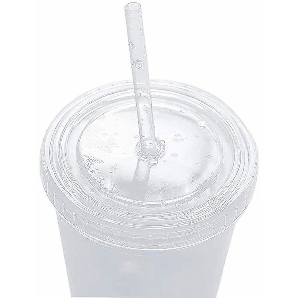 Dubbelskiktat återanvändbart kopplock med återanvändbara sugrör för iskaffe, smoothie, juice, present