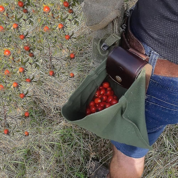 Läder och canvas bushcraft väska Upkey midjeväska kvinnor och män läder och canvas bushcraft väska hopfällbar vaxad canvas foraging väska canvas bärväska