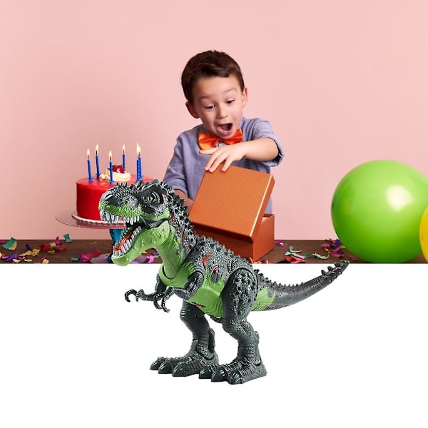Elektrisk ildsprøjtende dinosaurlegetøj med brølende lyd Batteridrevet gående dinosaurlegetøj Gave til børn