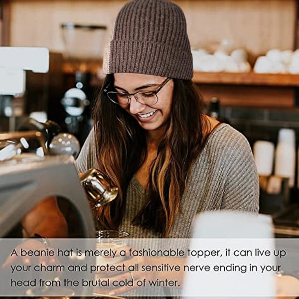 Mössa för kvinnor män vintermössa damer Cuffed Beanies mössa varm mössor tibetansk blå+rosa Brown*khaki