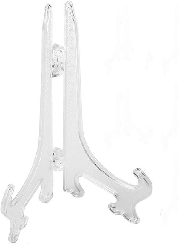 Plast Staffeli Display Stativ Plate Bilde Ramme Stativ Holder Klar 1Set/10 PCS (5 Tommer)