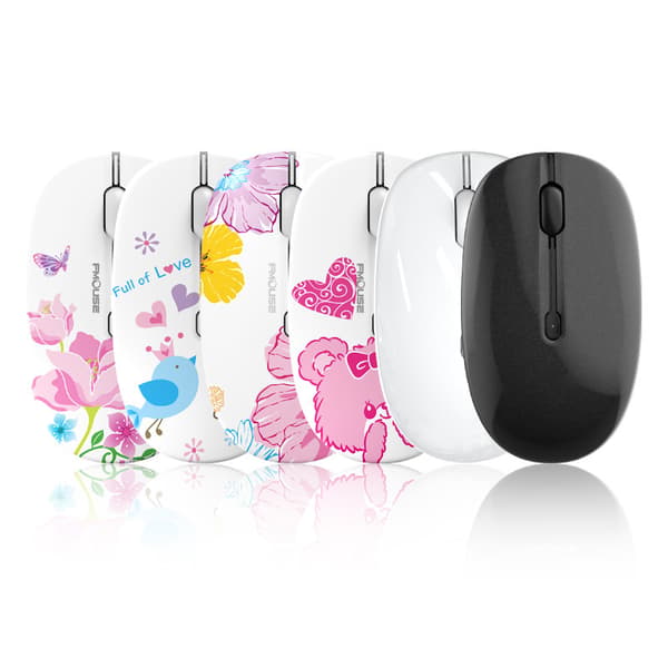 Trådløs mus med blomsterprint (tilfældigt mønster)