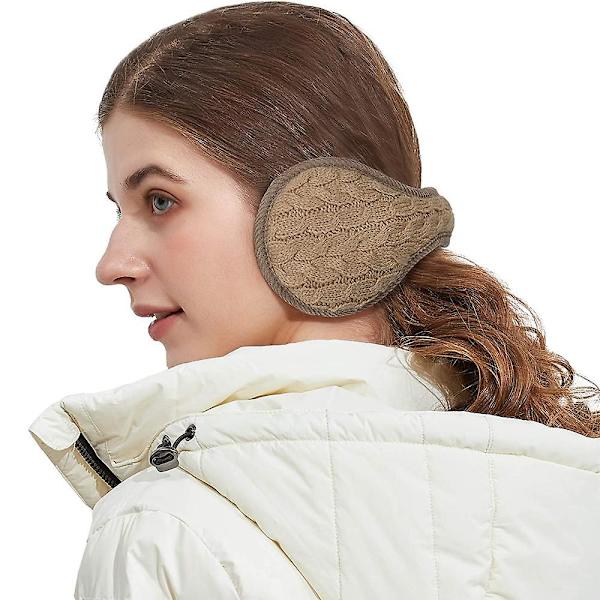 Varme strikkede ørevarmere Foldable øremuffer øremuffer Vinter øremuffer Unisex Khaki