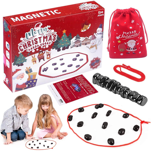 Magnetisk Sjakkspill - Nytt Familiespill 2024 - Morsomt Magnetisk Brettspill Puslespill Strategispill Julegave til Barn Christmas
