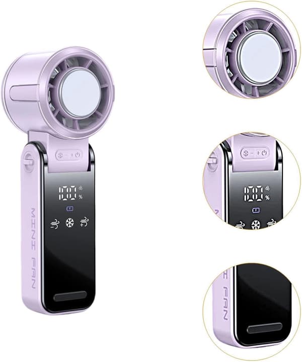 Mini Håndventilator Multifunktionel Sammenklappelig Personlig Ventilator til Arbejde for B, Lilla Purple
