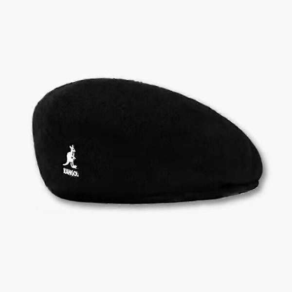 Kangol Wool 504 Flat Cap Herr & Dam Casual Ullberätt Hatt Vinter Newsboy Caps Black and White L