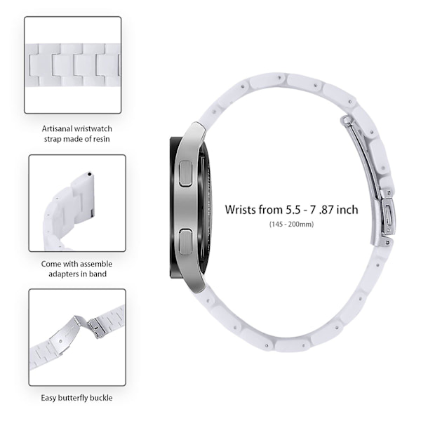 Ersättningsarmband för Garmin Vivoactive 4, 22 mm vattentätt klockarmband i harts White Style A Garmin Vivoactive 4