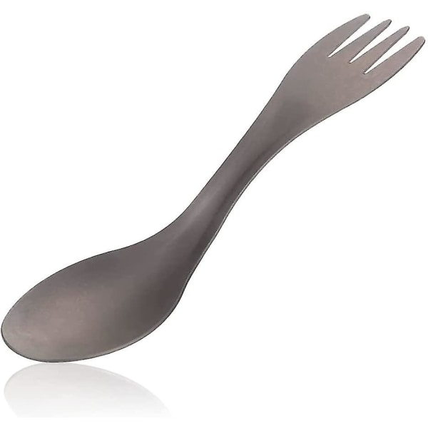 Titanspork, bærbar multifunktionel titaniumlegering 2 i 1 ske, kombinationsske udendørs gaffel til picnic Hy