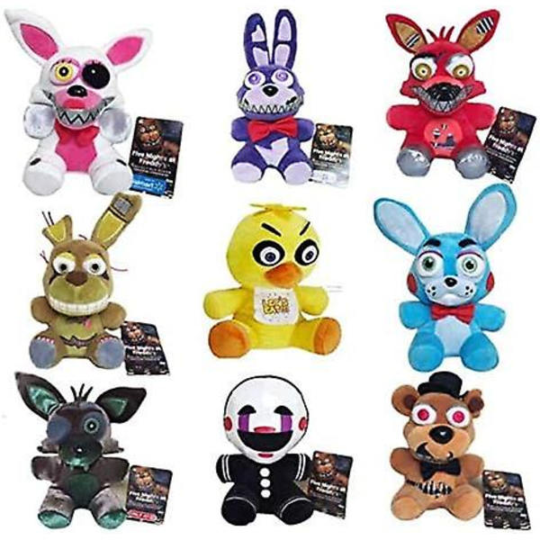Fnaf Plushies - Alle karakterer (7\") - -- Five Nights Freddy's Plush: Chica, Springtrap, Bonnie, Marionette, Foxy Plush - Freddy Plush-fnaf Plush-børns