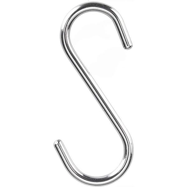 10-pak S-formede kroge Små ophængskroge 304 Heavy Duty rustfrit stål kroge Pan Pot Holder Rack Metal kroge Skab Planter kroge til tasker, håndklæder, kop