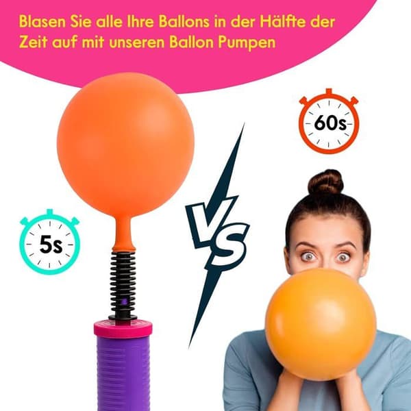 Ballonpumpe Sæt med 2 - til Hurtig og Nem Oppustning - Manuel Ballonpumpe
