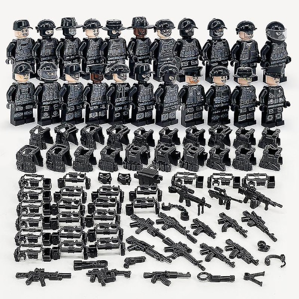 Sett med 22 minifigurer Militærserie Skurk Minifigurer Byggeklossleker