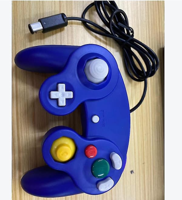 Ny kablet kontroller gamepad for Nintendo Gamecube-konsoll og Wii U-konsoll blue
