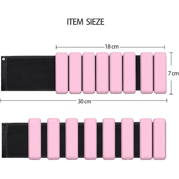 2 st justerbara handledsvikter fotledsvikter set för träning promenader aerobics pilates viktbärande armband fitness Pink