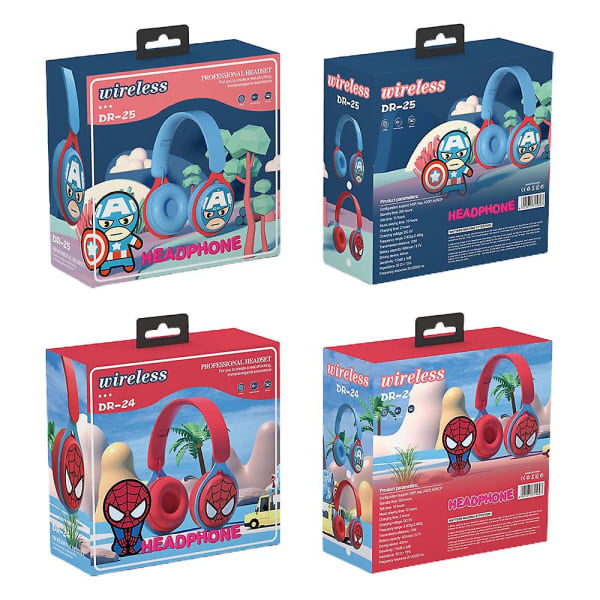 Spider-Man/Captain America Bluetooth-kuulokkeet lapsille Mickey Mouse/Minnie Mouse urheilukuulokkeet [DB] Spider-Man