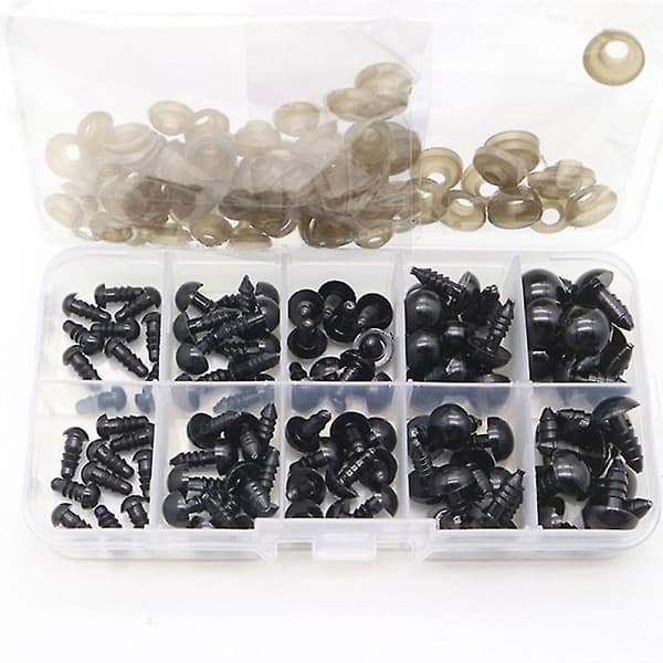 100 st/set 6-12mm Nya Dockor Barn Leksak Ögon Plast Säkerhetsögon DIY För Anima
