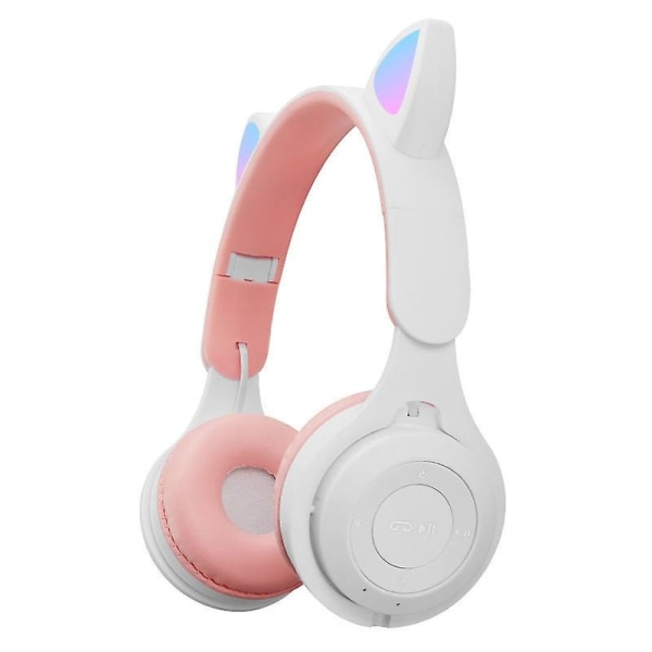 M6 Cat Ears Fargerike To-farge Bluetooth Headset White