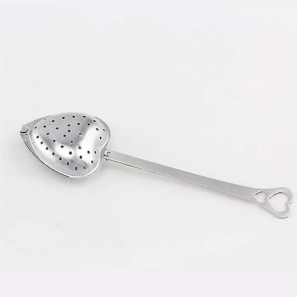 Te-filter Langt Greb Rustfrit Stål Mesh Hjerteformet Te-si, Te-infuser Ske (8stk)